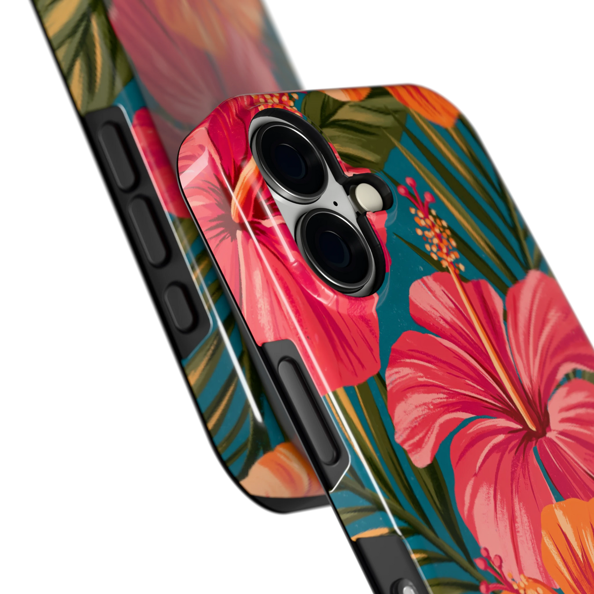 Hibiscus Paradijs hoesje voor iPhone 16, close-up