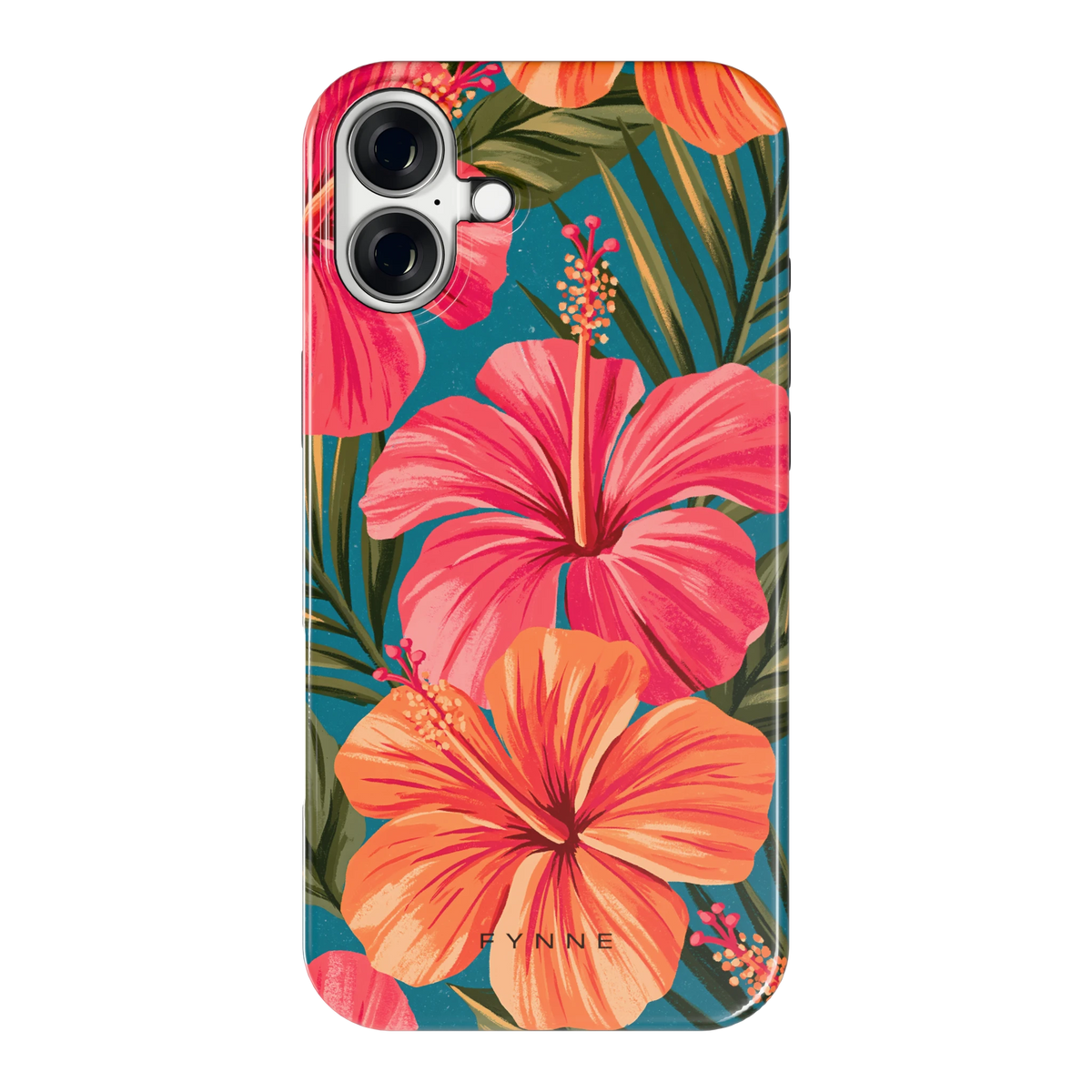 Hibiscus Paradijs hoesje voor iPhone 16 Plus, achterkant