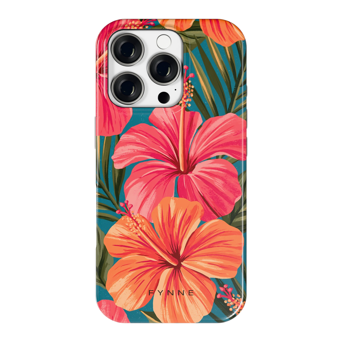 Hibiscus Paradijs hoesje voor iPhone 16 Pro, achterkant