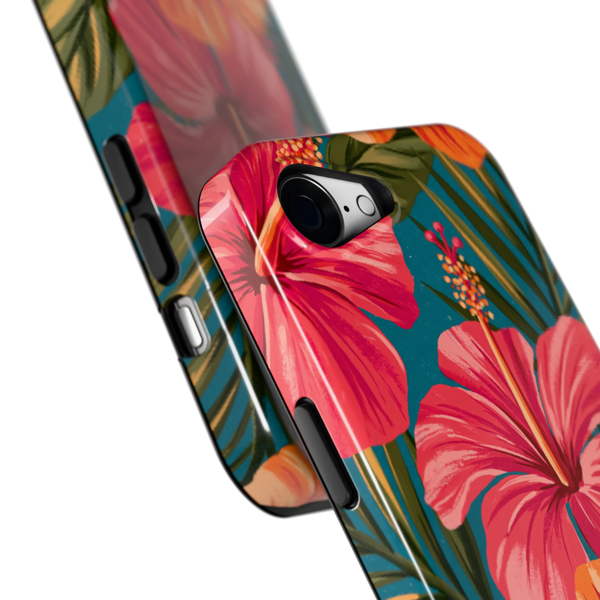 Hibiscus Paradijs hoesje voor iPhone 16e, close-up