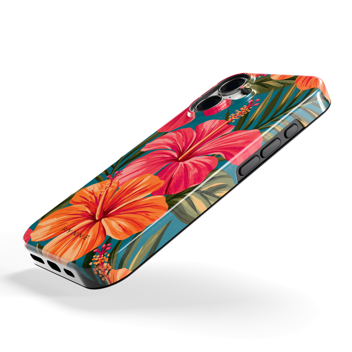 Hibiscus Paradijs hoesje voor iPhone 17, schuin