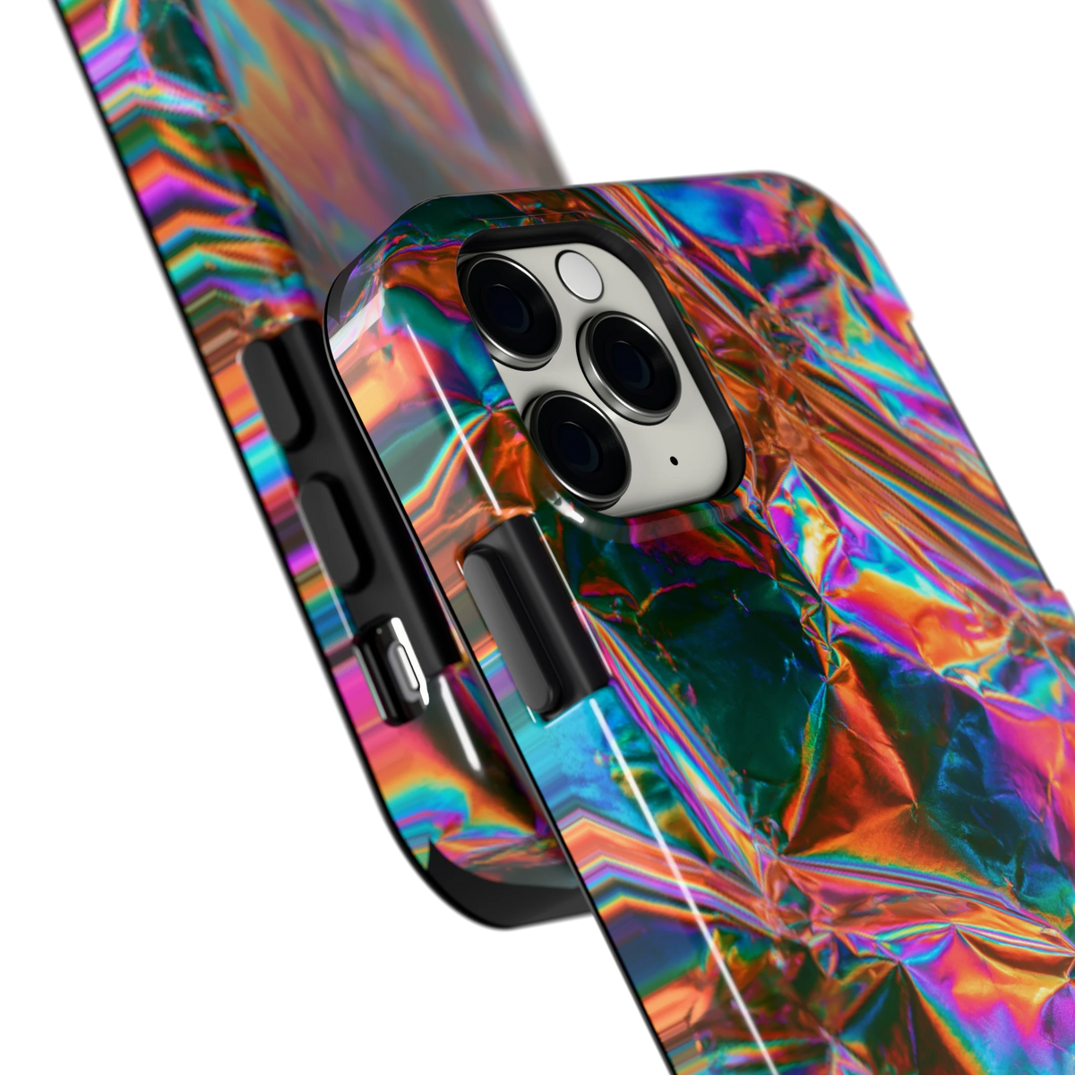 Holografische print hoesje voor iPhone 11 Pro, close-up