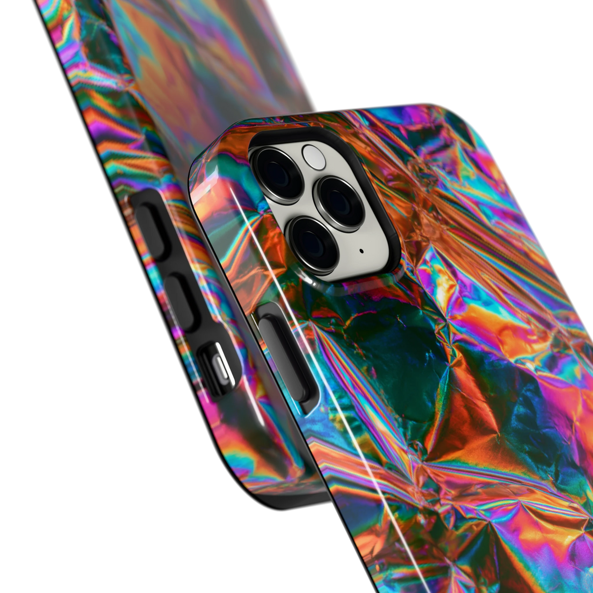 Holografische print hoesje voor iPhone 11 Pro Max, close-up
