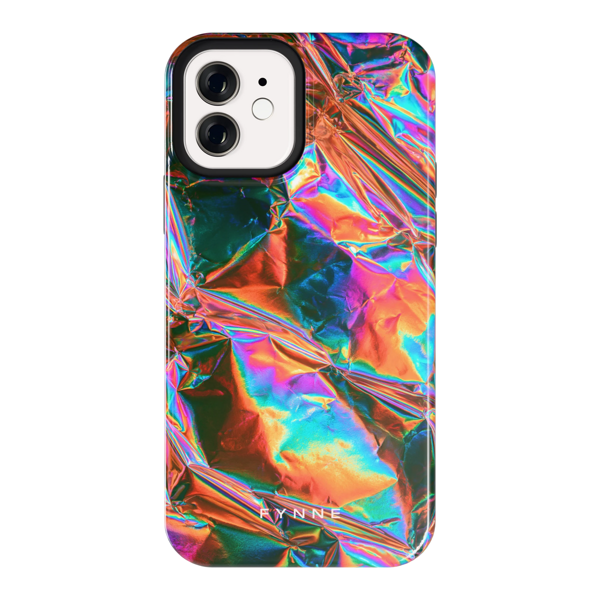 Holografische print hoesje voor iPhone 12, achterkant