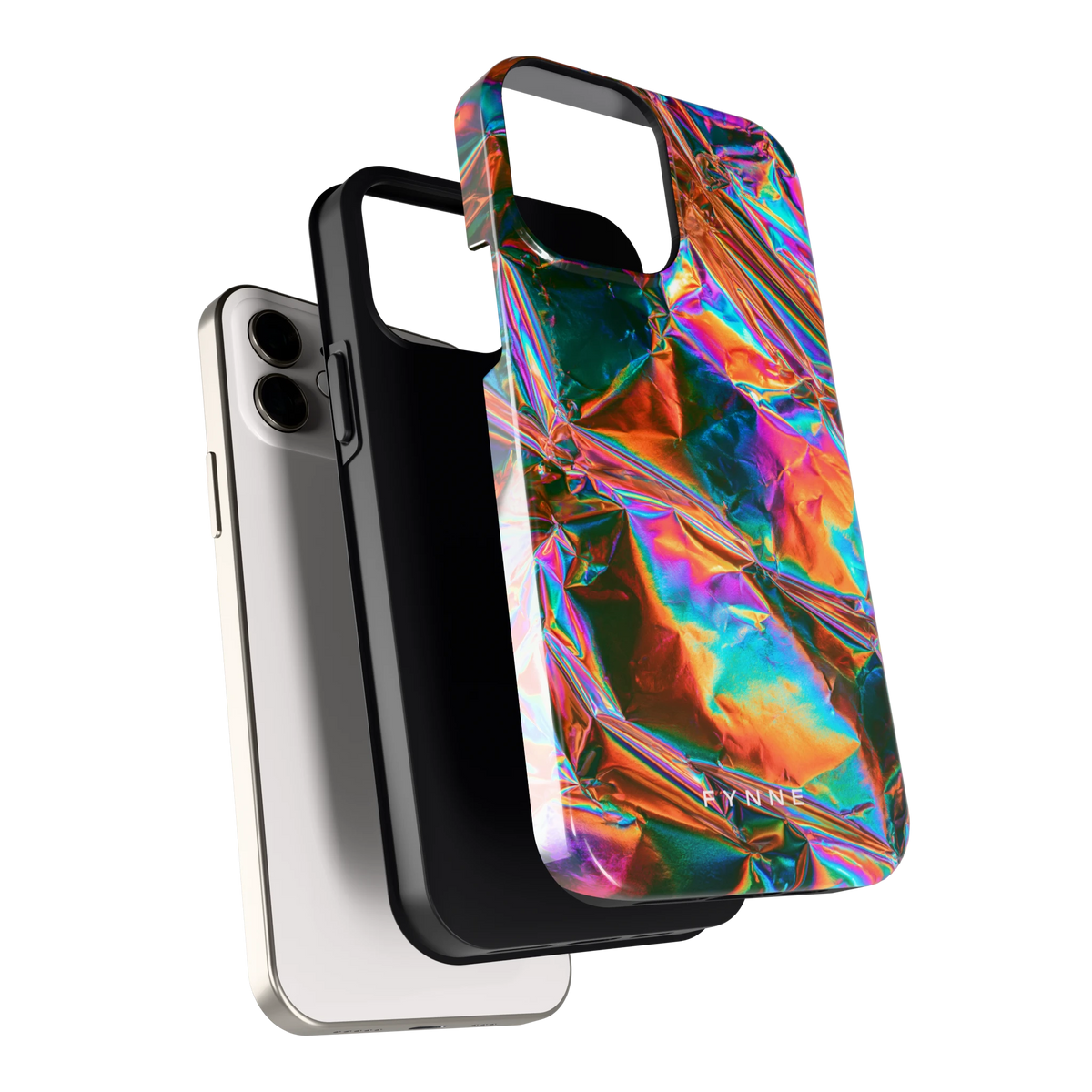 Holografische print hoesje voor iPhone 12, los van de telefoon
