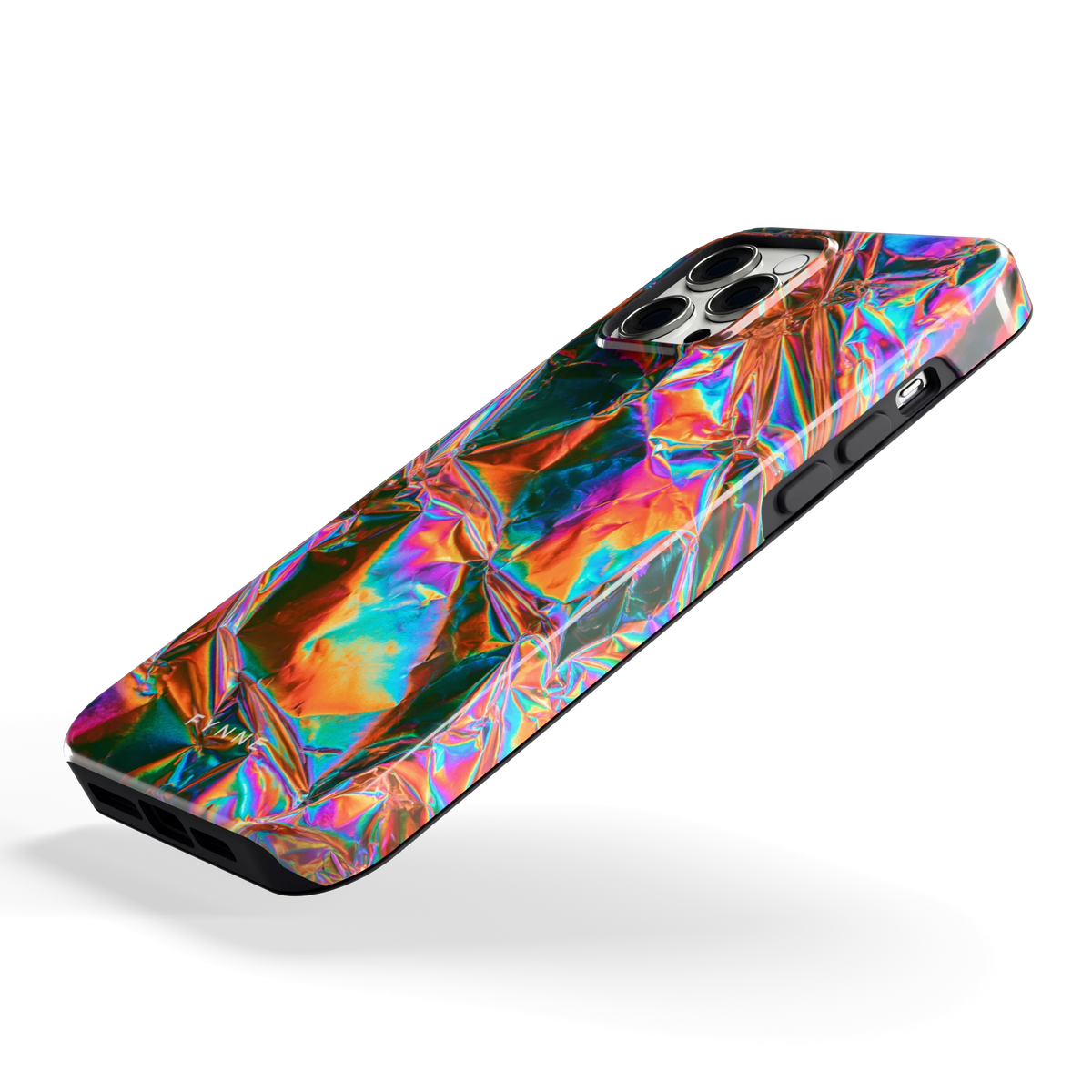 Holografische print hoesje voor iPhone 12 Pro Max, schuin