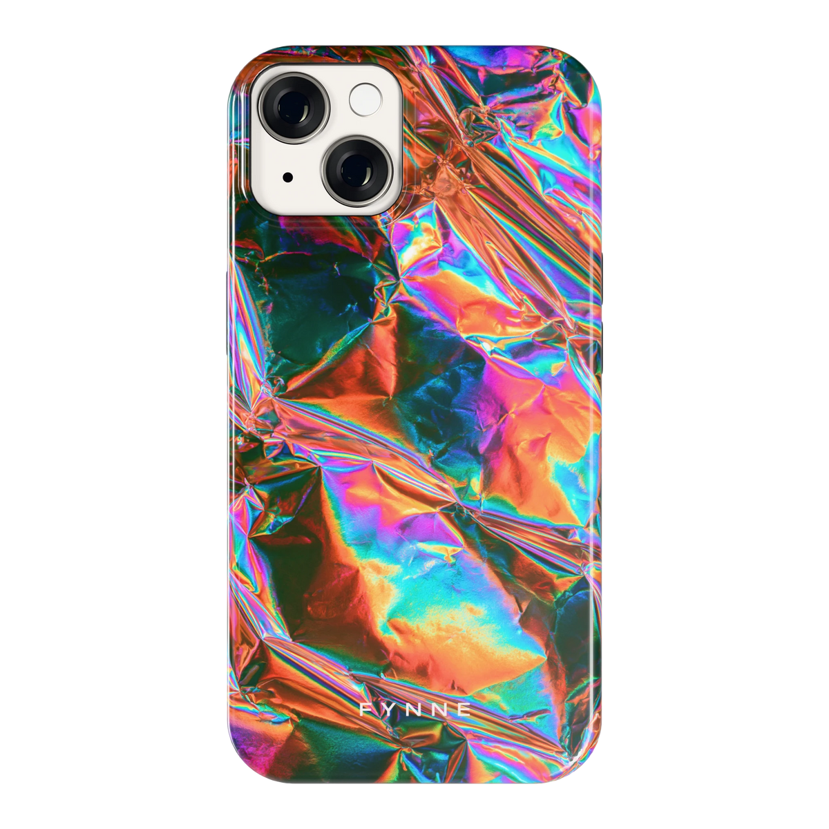 Holografische print hoesje voor iPhone 14, achterkant