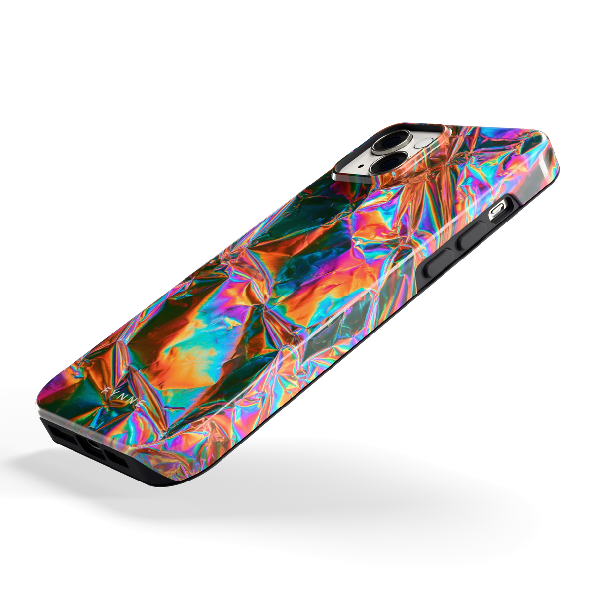 Holografische print hoesje voor iPhone 14 Plus, schuin