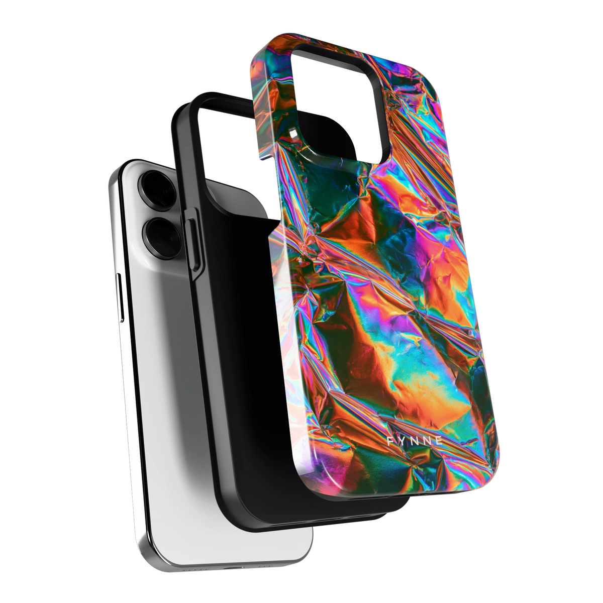 Holografische print hoesje voor iPhone 14 Pro, los van de telefoon