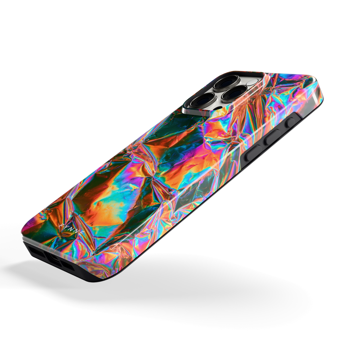 Holografische print hoesje voor iPhone 15 Pro Max, schuin