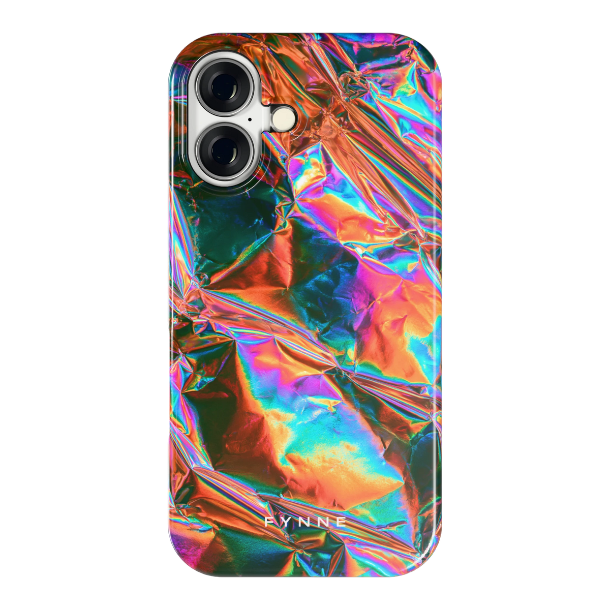 Holografische print hoesje voor iPhone 16, achterkant