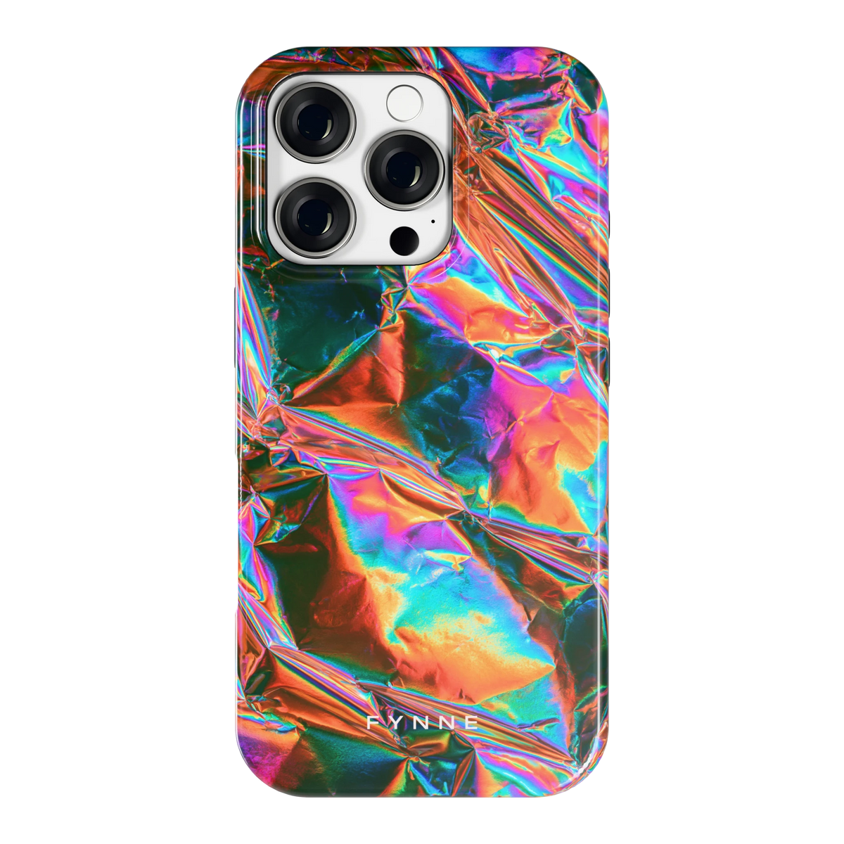 Holografische print hoesje voor iPhone 16 Pro, achterkant