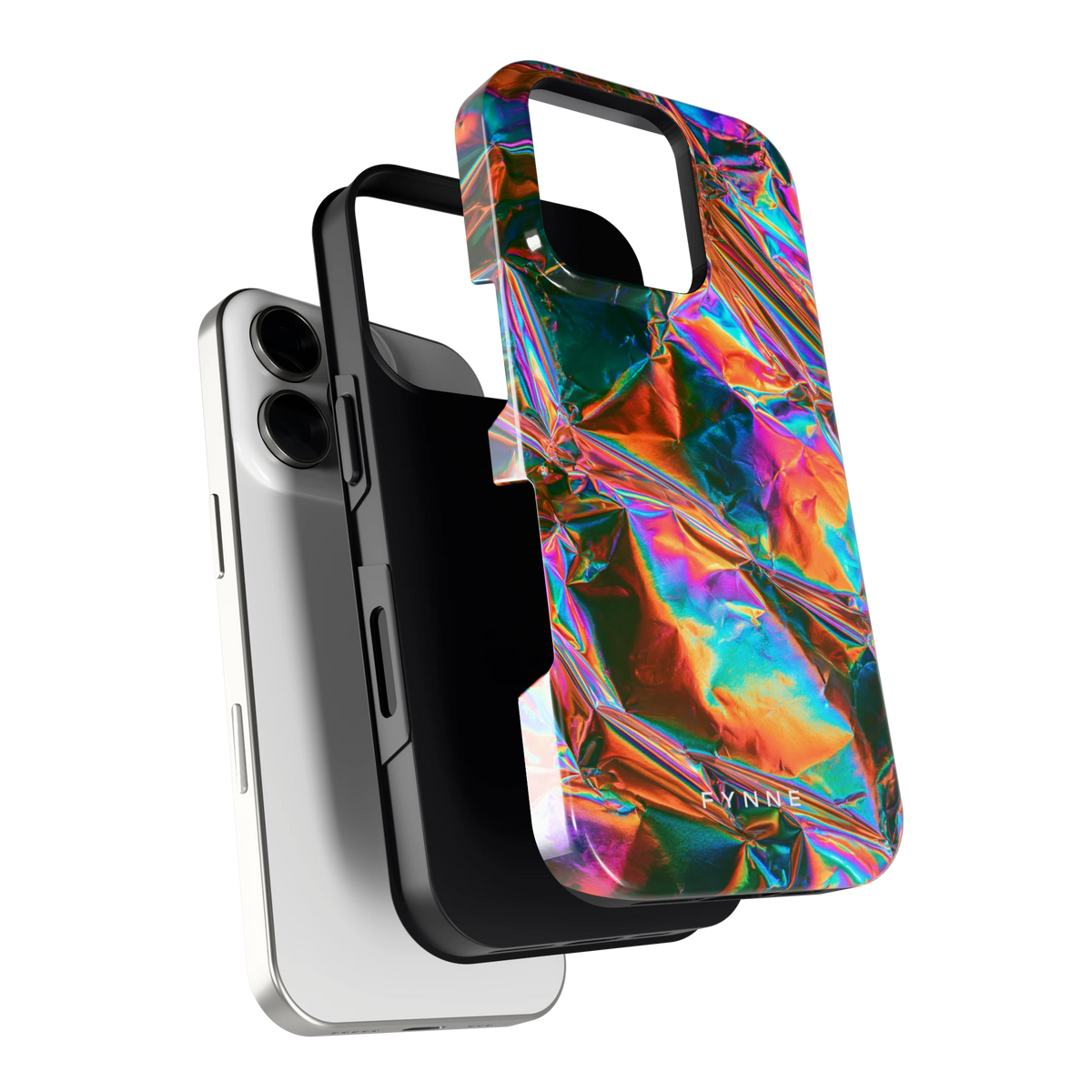 Holografische print hoesje voor iPhone 16 Pro, los van de telefoon