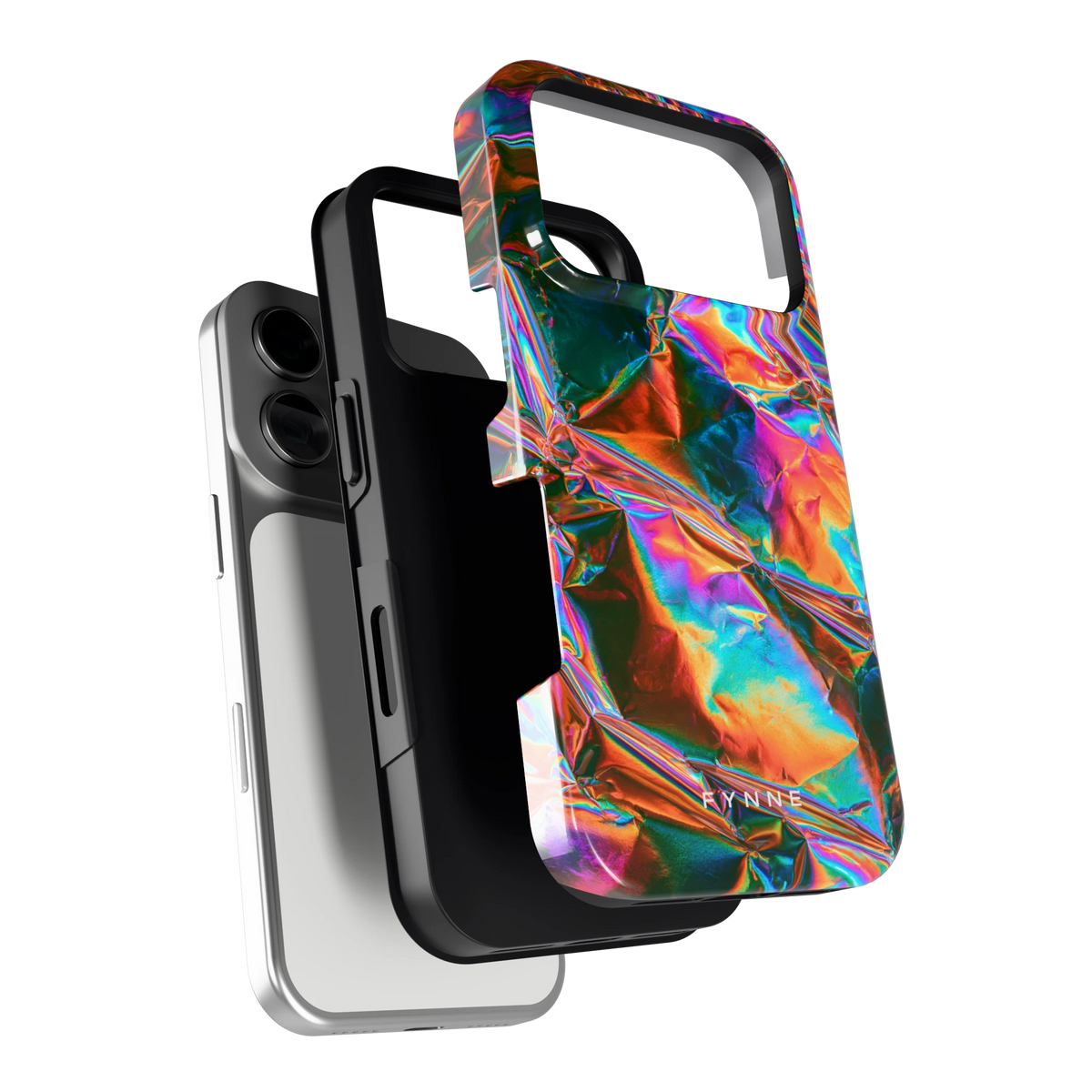 Holografische print hoesje voor iPhone 17 Pro, los van de telefoon