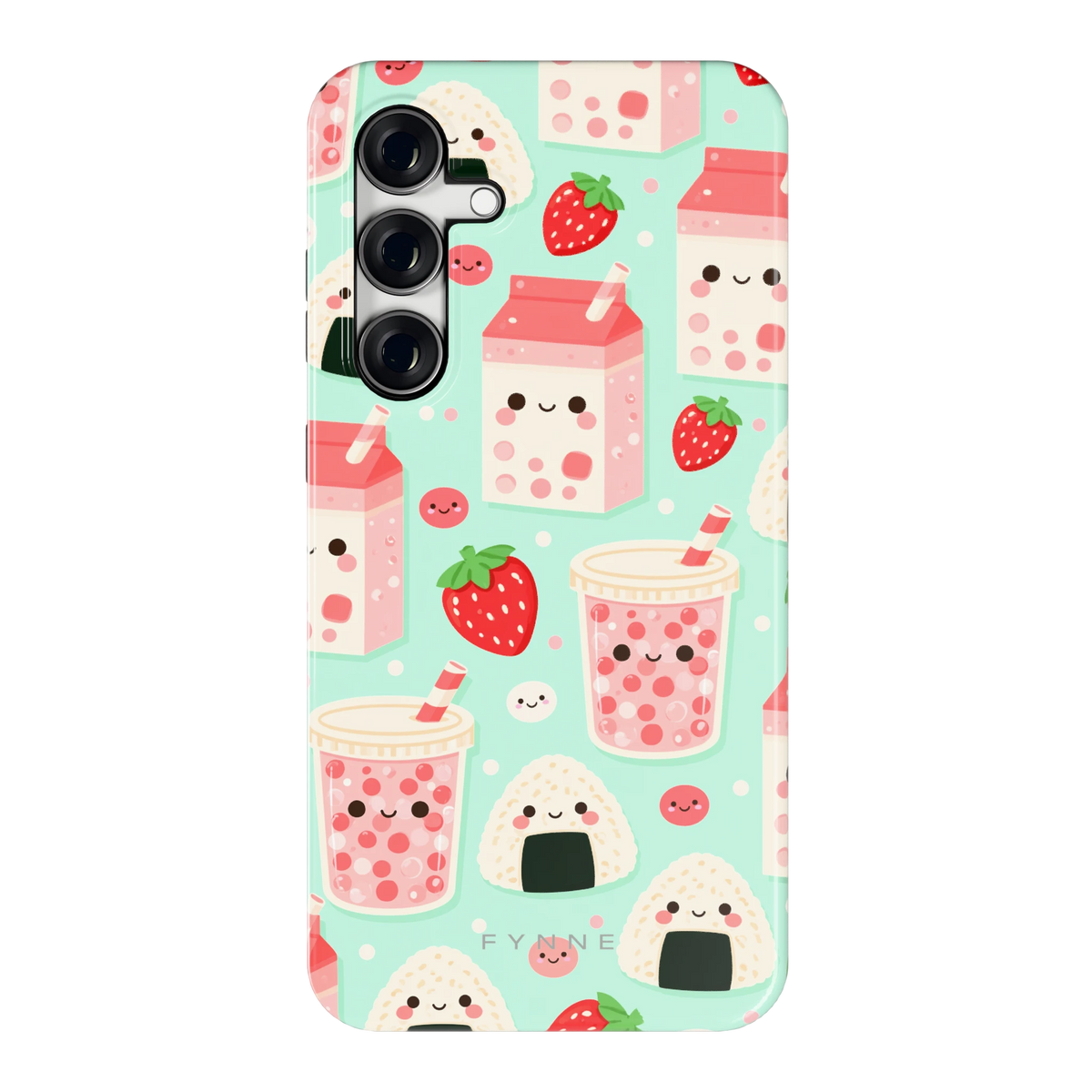 Kawaii Aardbeisnacks hoesje voor Galaxy S24 FE, achterkant