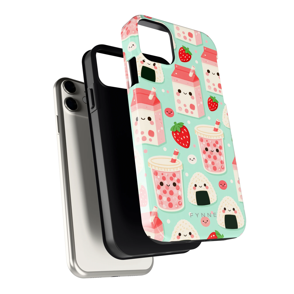 Kawaii Aardbeisnacks hoesje voor iPhone 11, los van de telefoon