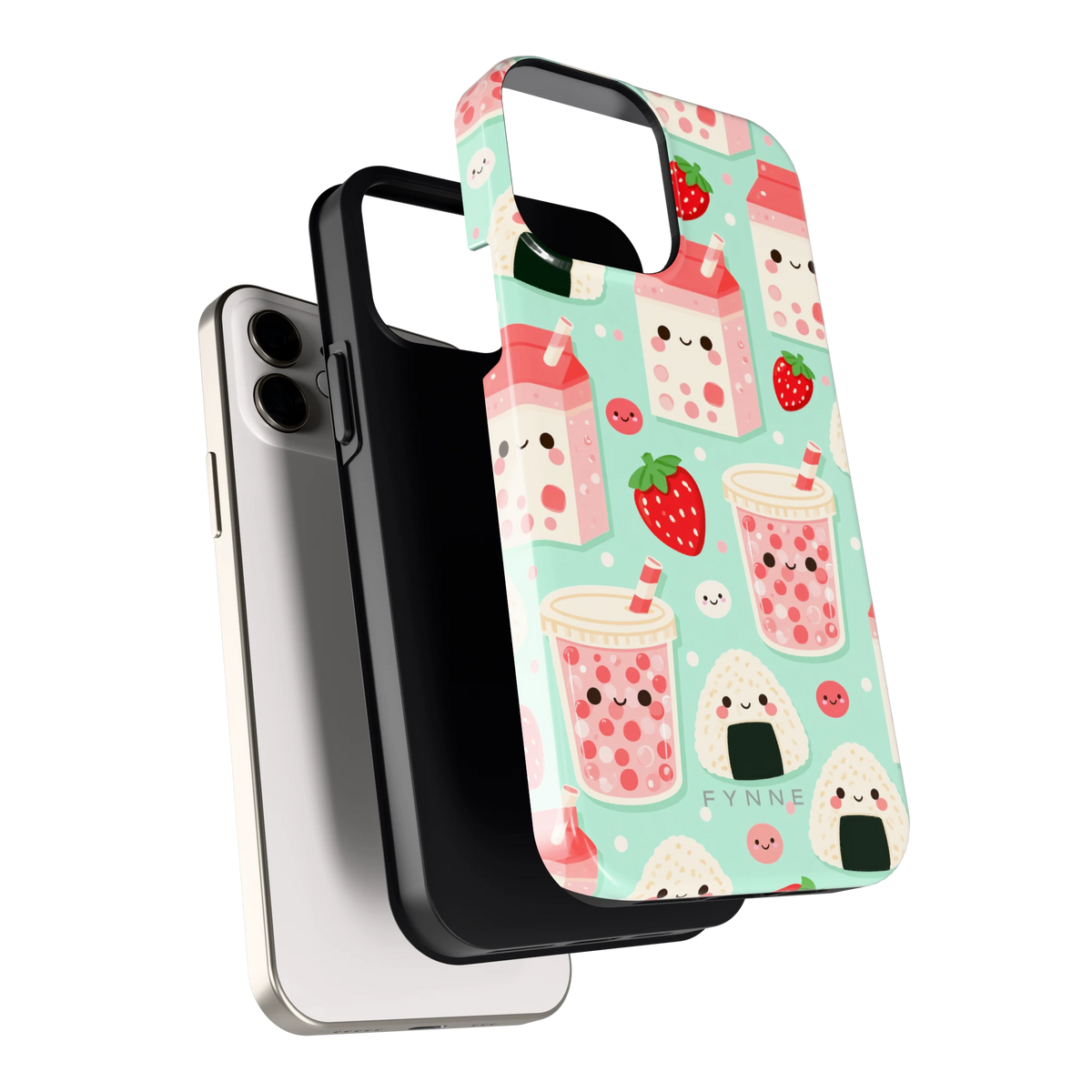Kawaii Aardbeisnacks hoesje voor iPhone 12, los van de telefoon