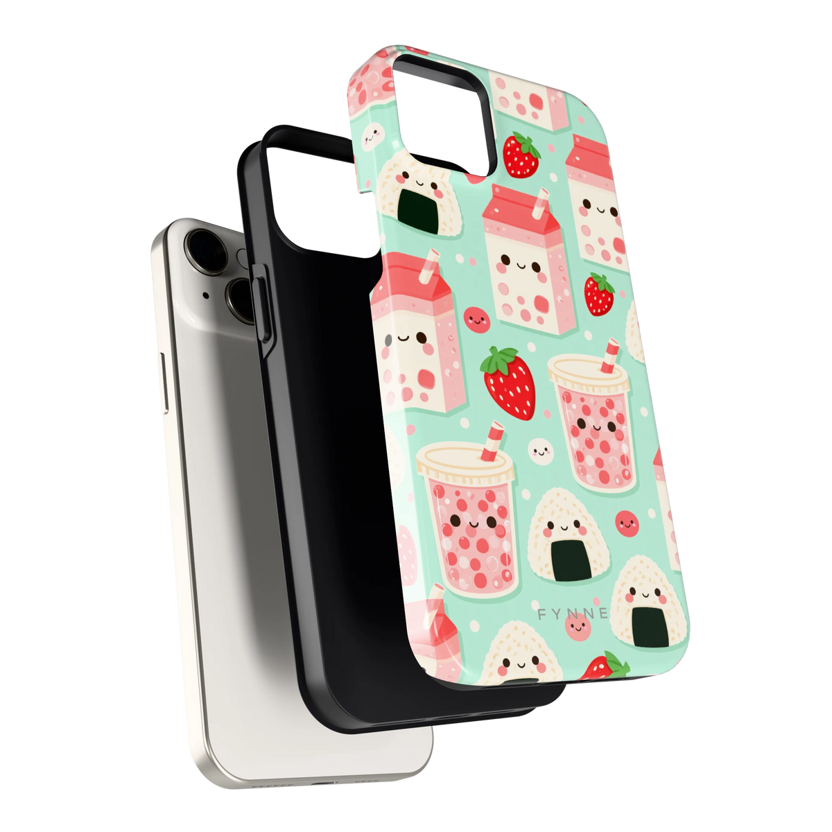 Kawaii Aardbeisnacks hoesje voor iPhone 14 Plus, los van de telefoon