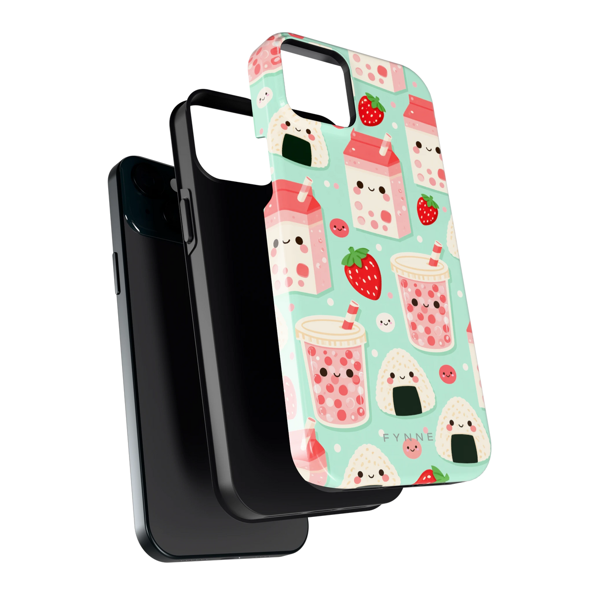 Kawaii Aardbeisnacks hoesje voor iPhone 15 Plus, los van de telefoon