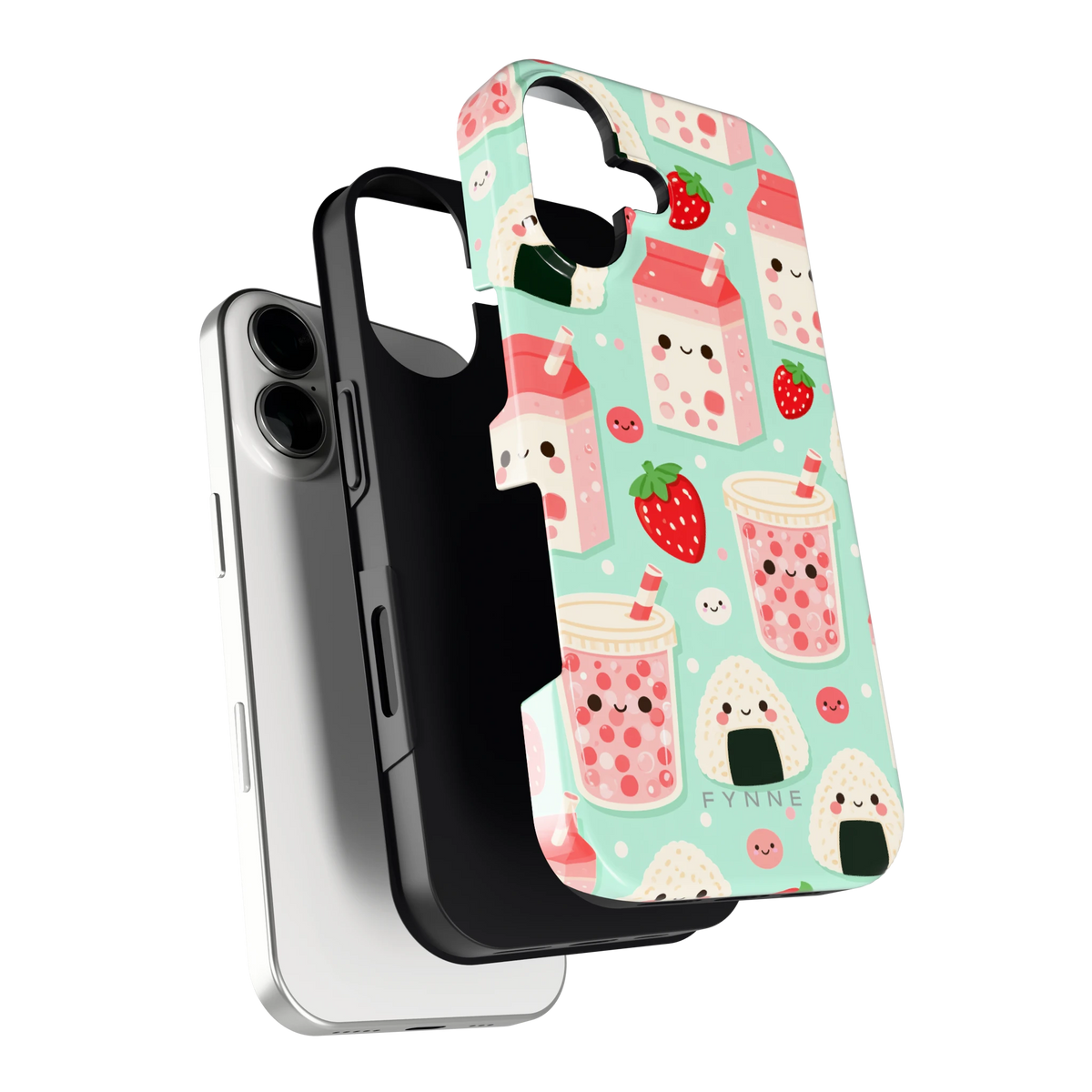 Kawaii Aardbeisnacks hoesje voor iPhone 17, los van de telefoon