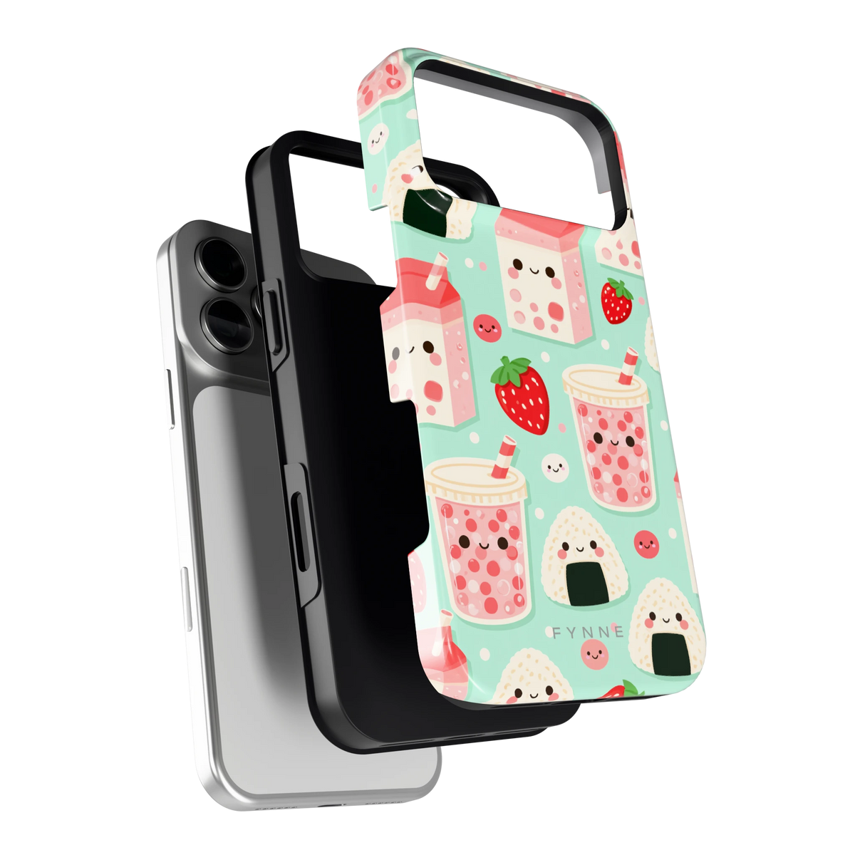 Kawaii Aardbeisnacks hoesje voor iPhone 18 Pro Max, los van de telefoon