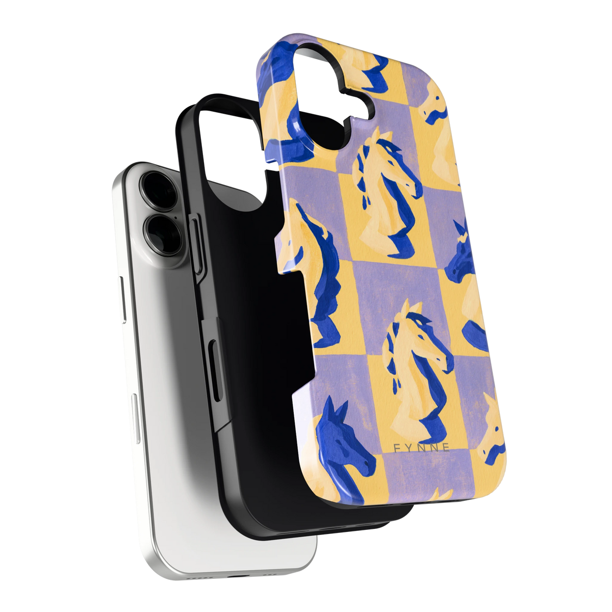 Schaakpaarden Dambord hoesje voor iPhone 17, los van de telefoon