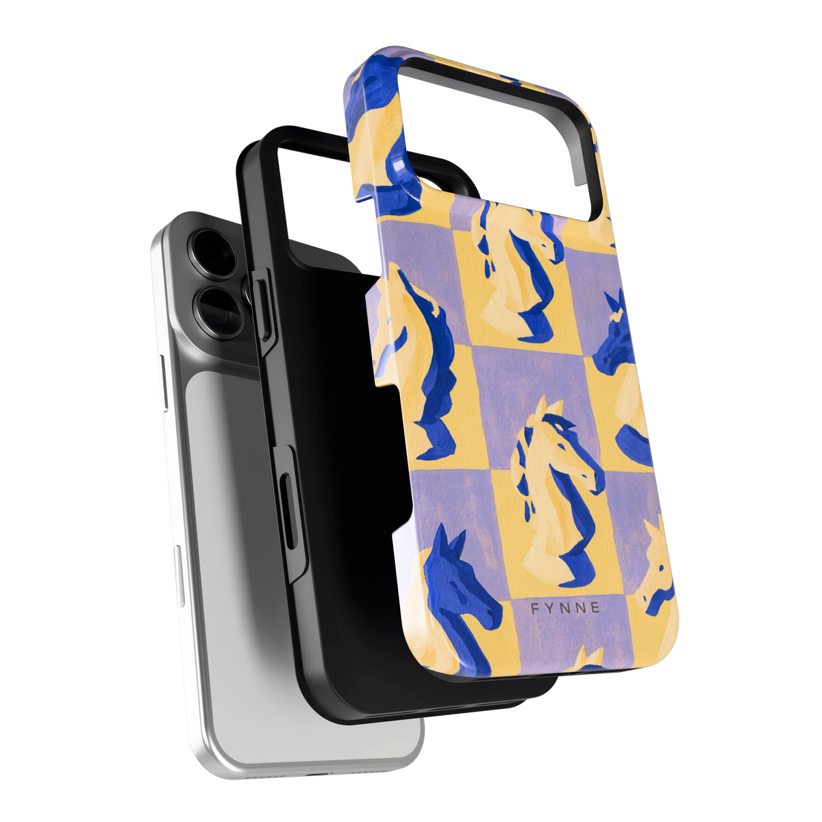 Schaakpaarden Dambord hoesje voor iPhone 18 Pro Max, los van de telefoon