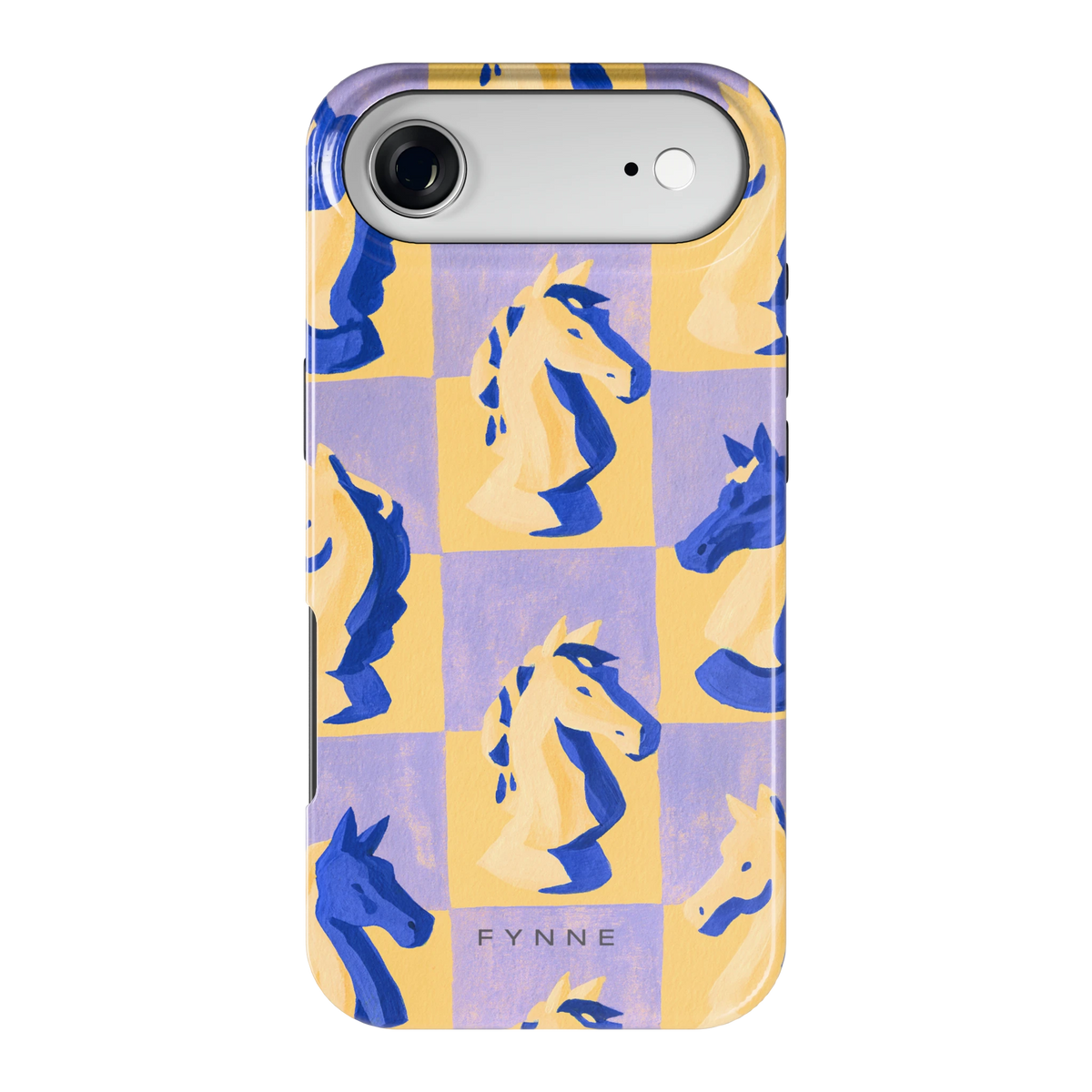 Schaakpaarden Dambord hoesje voor iPhone Air, achterkant