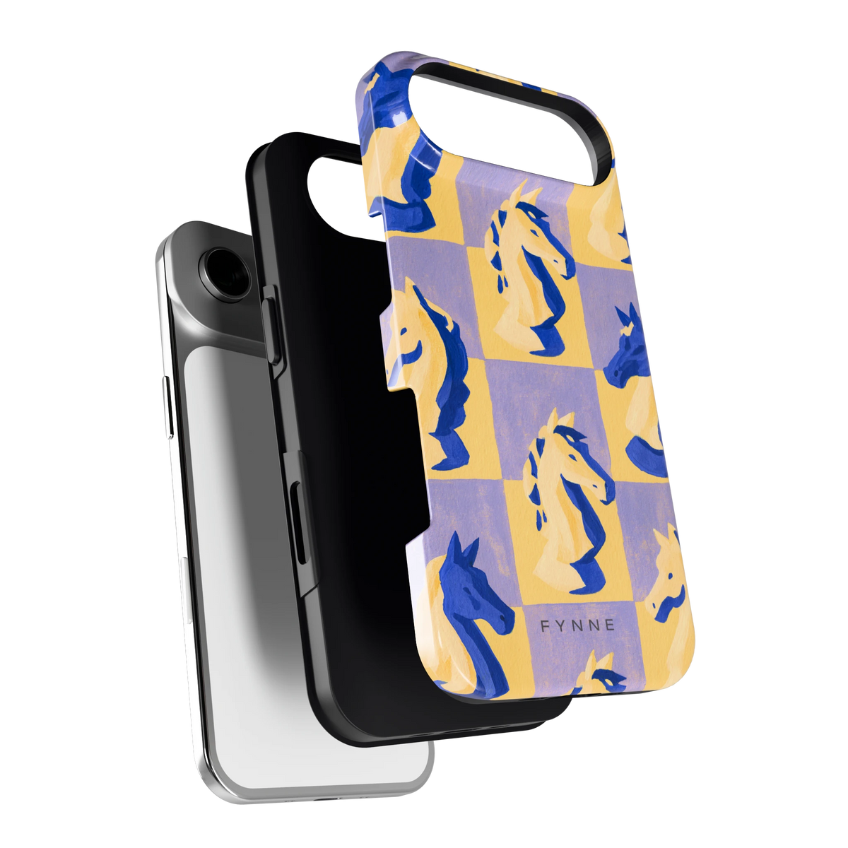 Schaakpaarden Dambord hoesje voor iPhone Air, los van de telefoon
