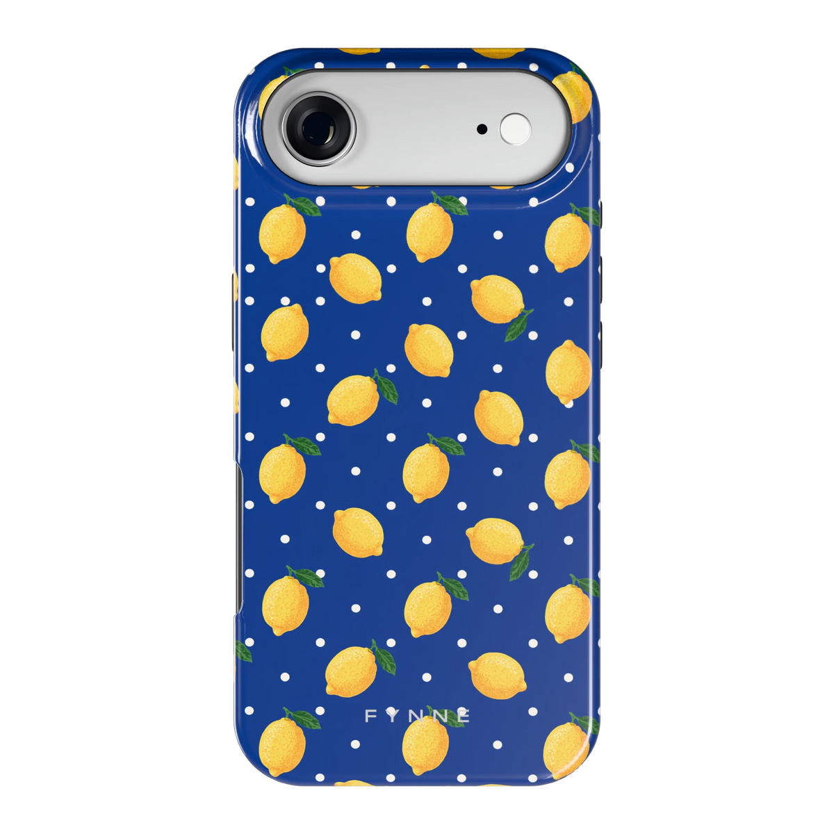 Citroenen op marineblauw hoesje voor iPhone Air, achterkant