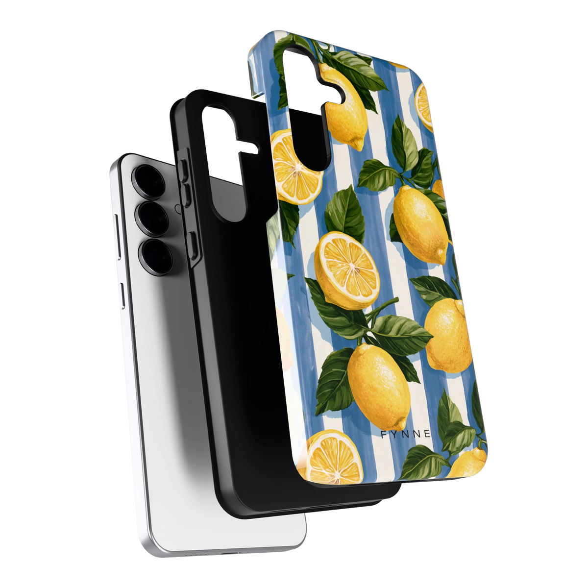Citroenen op Strepen hoesje voor Galaxy S25 FE, los van de telefoon