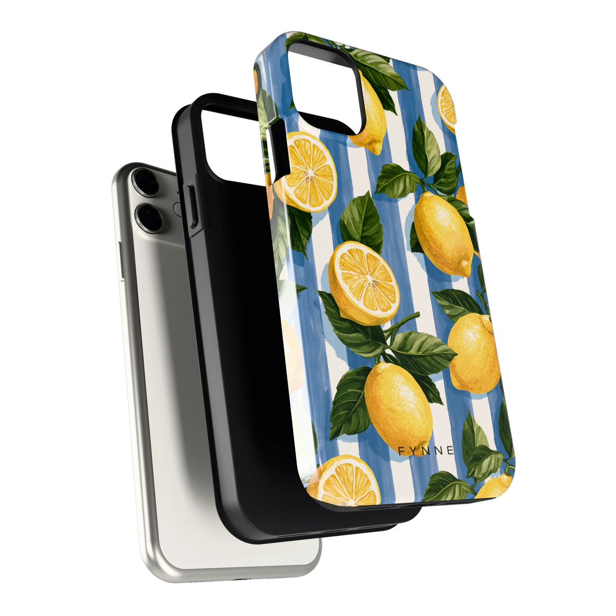 Citroenen op Strepen hoesje voor iPhone 11, los van de telefoon