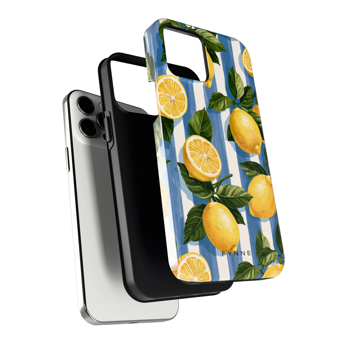 Citroenen op Strepen hoesje voor iPhone 12 Pro Max, los van de telefoon