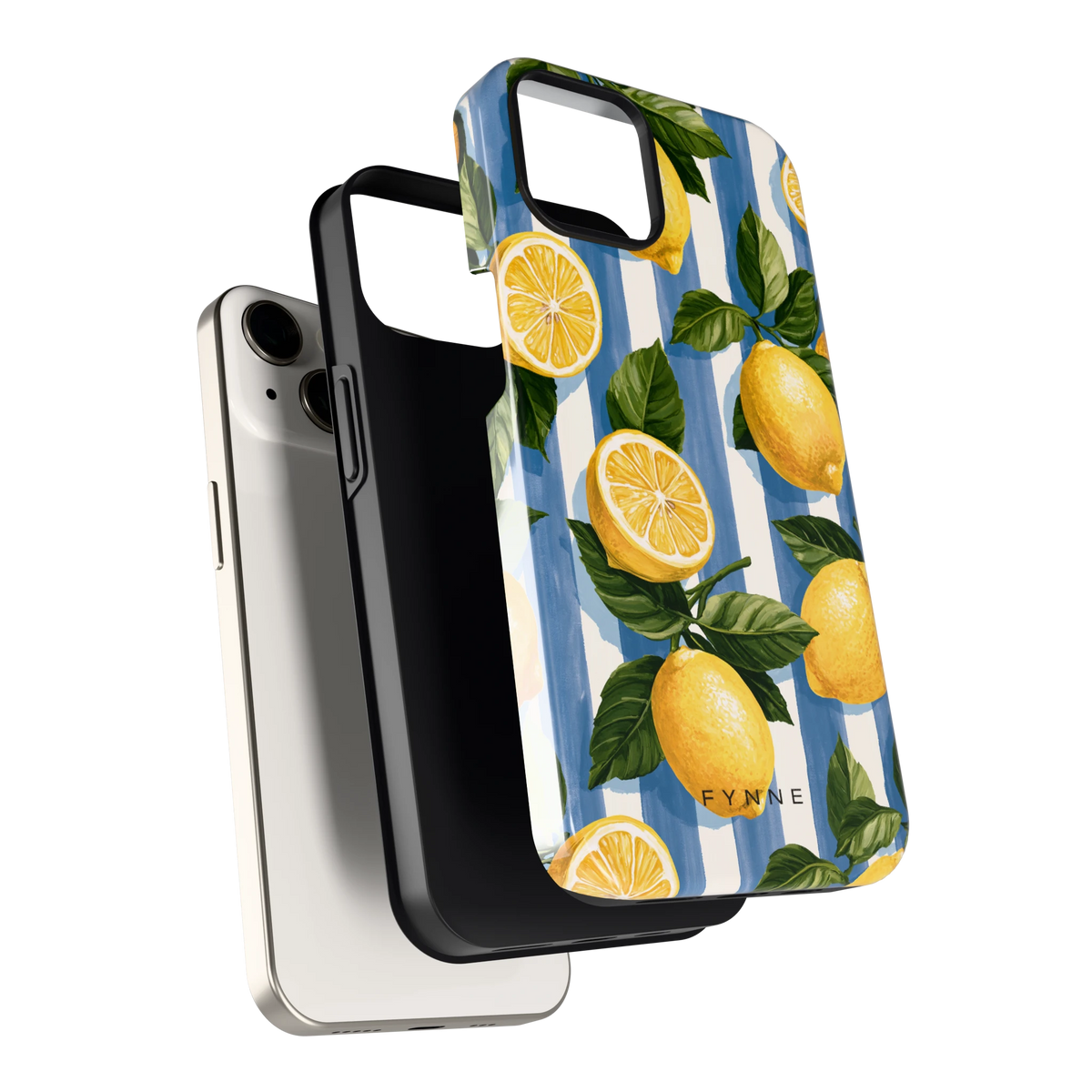Citroenen op Strepen hoesje voor iPhone 13, los van de telefoon