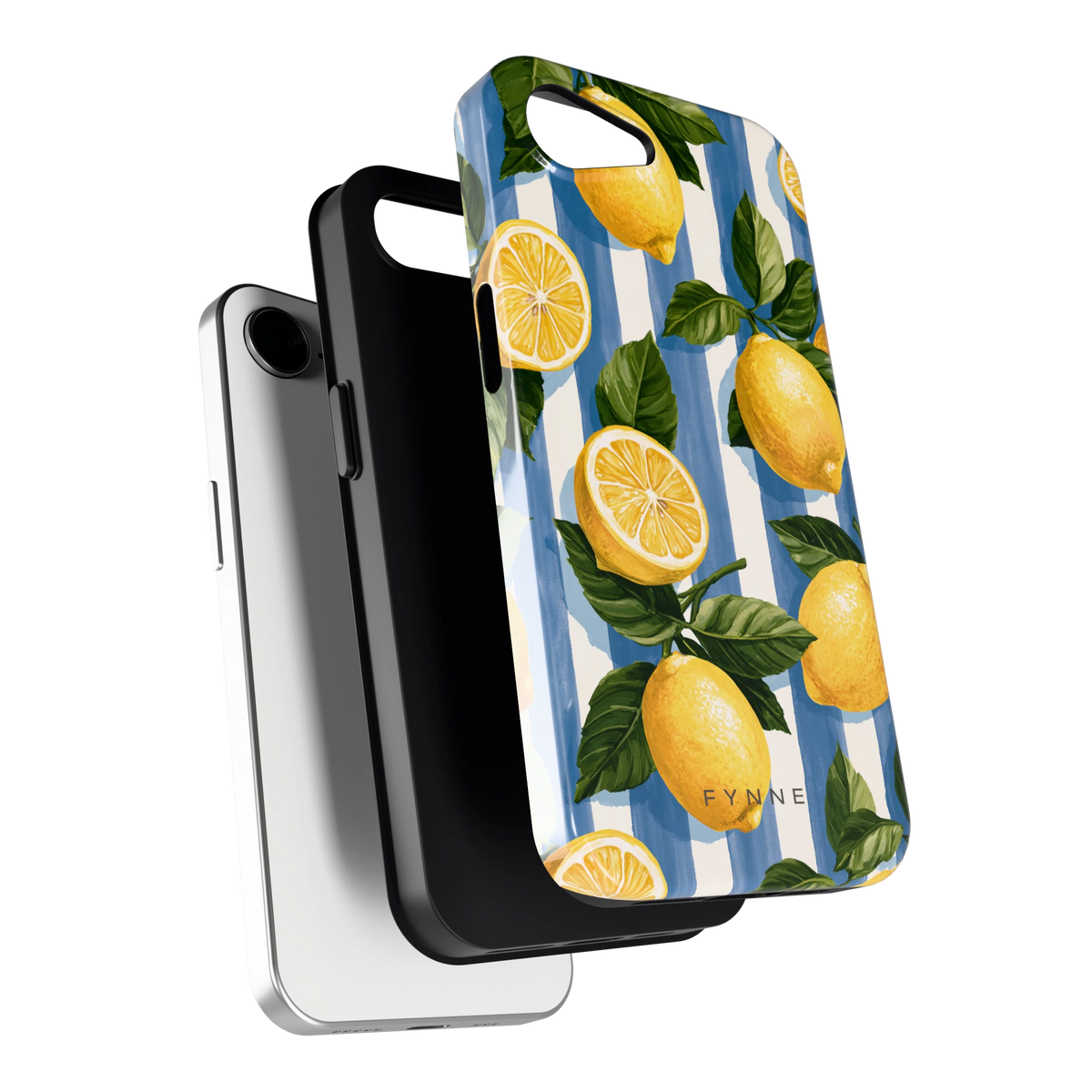 Citroenen op Strepen hoesje voor iPhone 16e, los van de telefoon