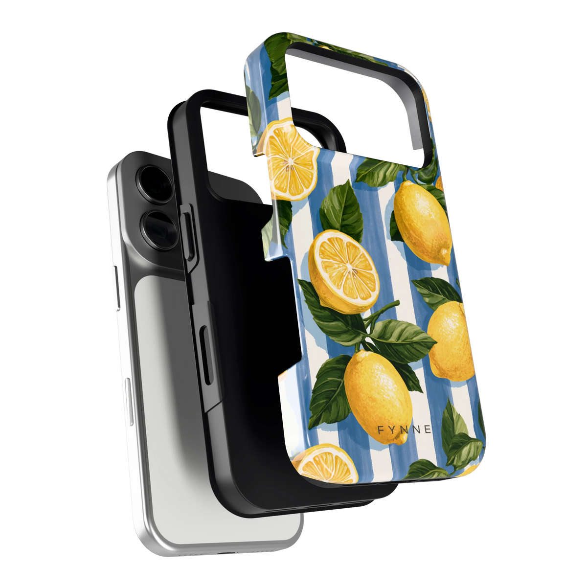 Citroenen op Strepen hoesje voor iPhone 17 Pro, los van de telefoon