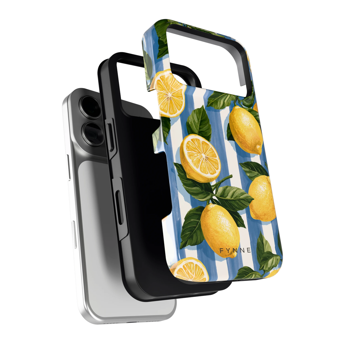 Citroenen op Strepen hoesje voor iPhone 18 Pro, los van de telefoon