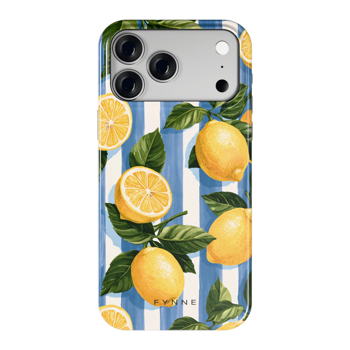 Citroenen op Strepen hoesje voor iPhone 18 Pro Max, achterkant