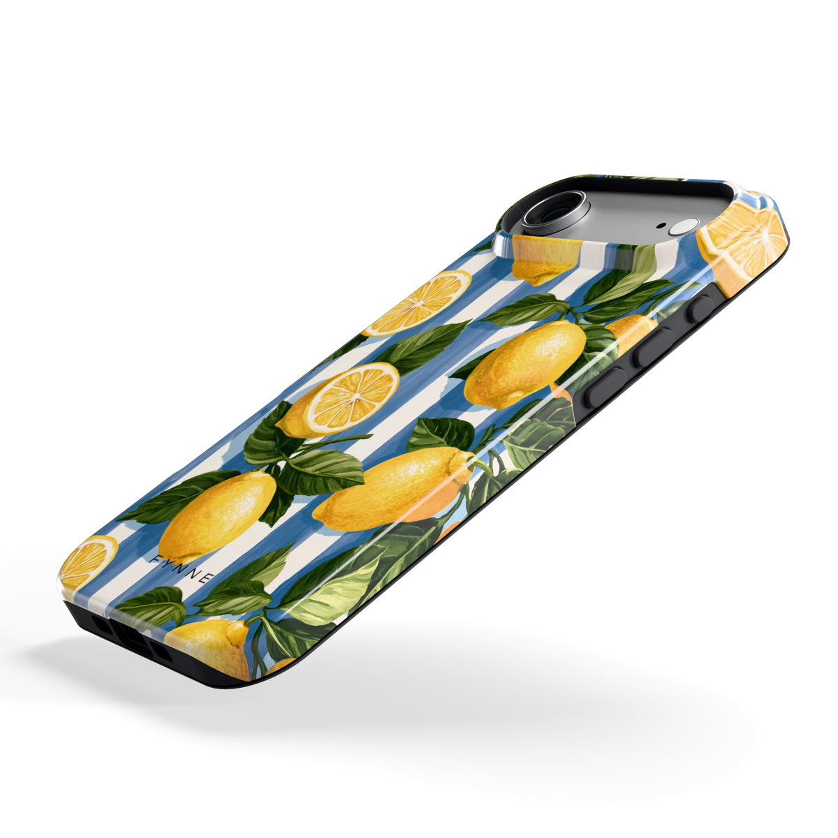 Citroenen op Strepen hoesje voor iPhone Air, schuin