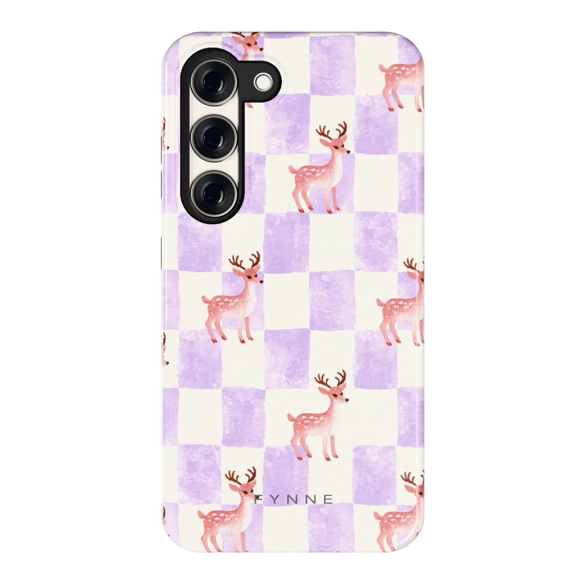 Lila Geruit Hert hoesje voor Galaxy S23, achterkant