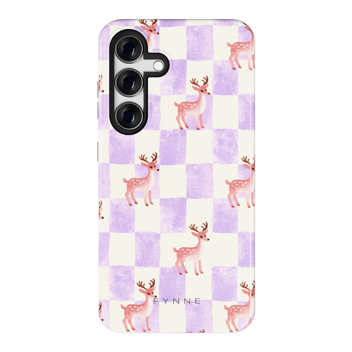 Lila Geruit Hert hoesje voor Galaxy S24, achterkant