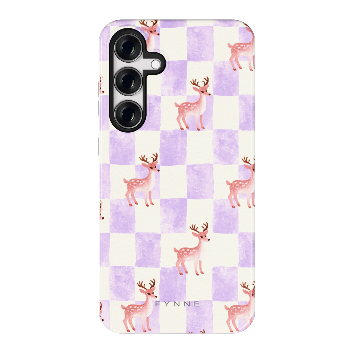 Lila Geruit Hert hoesje voor Galaxy S24+, achterkant
