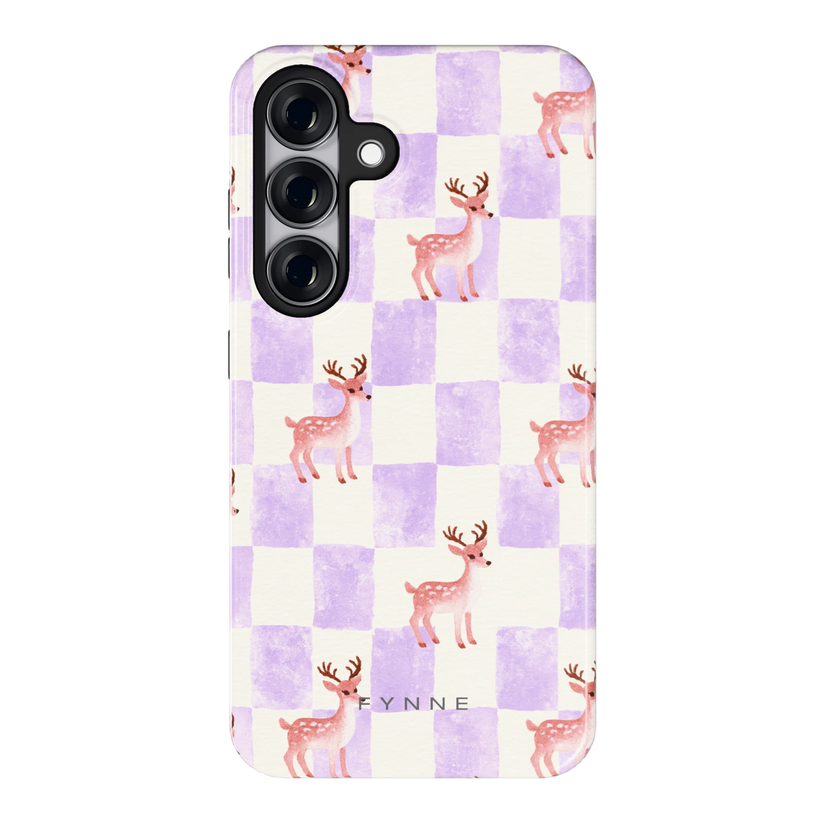 Lila Geruit Hert hoesje voor Galaxy S25, achterkant