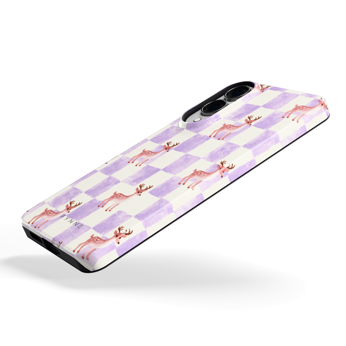 Lila Geruit Hert hoesje voor Galaxy S25 Edge, schuin