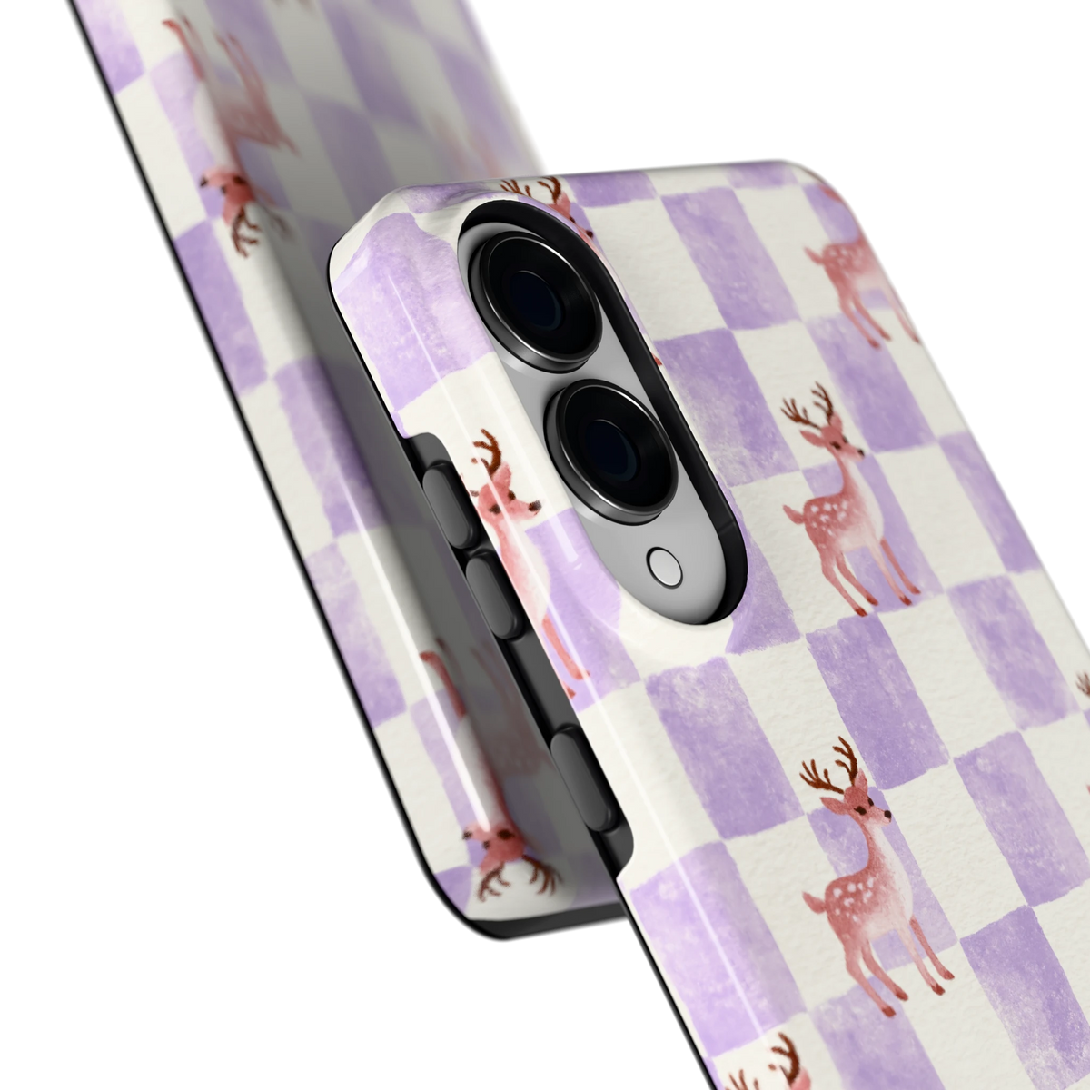 Lila Geruit Hert hoesje voor Galaxy S25 Edge, close-up