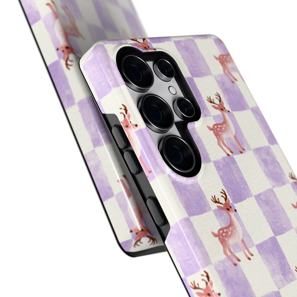 Lila Geruit Hert hoesje voor Galaxy S25 Ultra, close-up