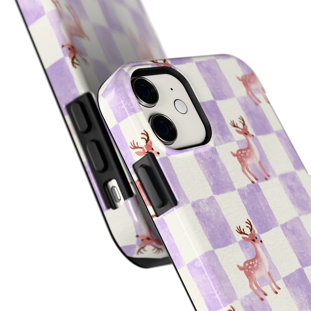 Lila Geruit Hert hoesje voor iPhone 11, close-up