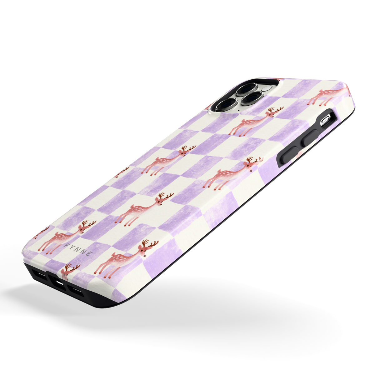 Lila Geruit Hert hoesje voor iPhone 11 Pro Max, schuin