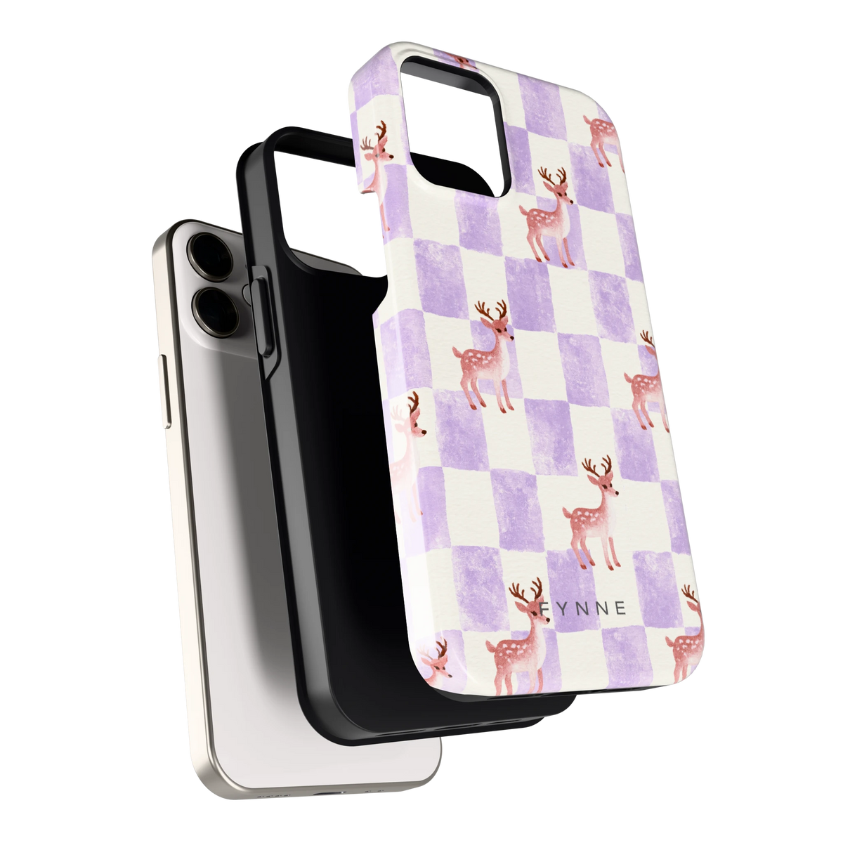 Lila Geruit Hert hoesje voor iPhone 12 mini, los van de telefoon