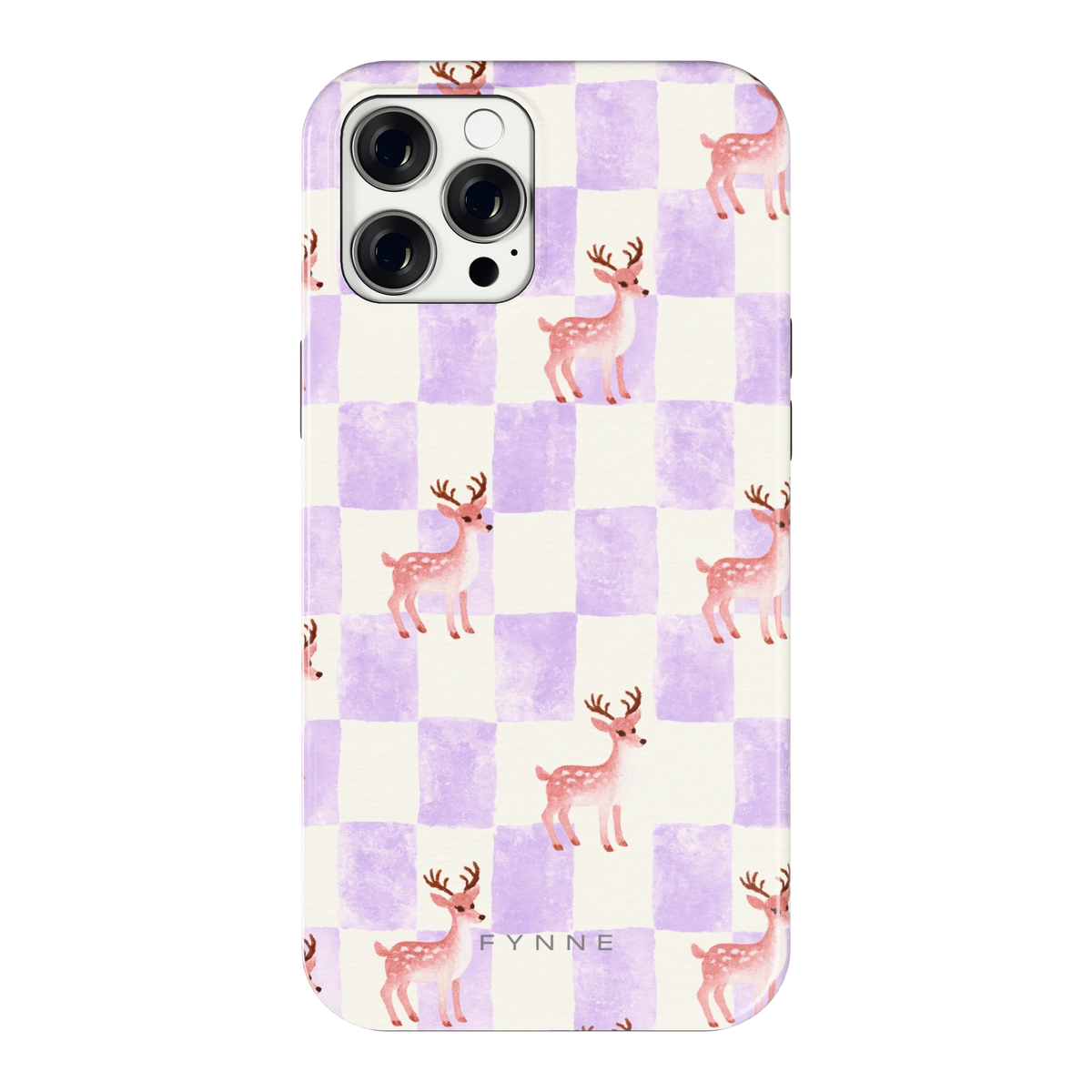 Lila Geruit Hert hoesje voor iPhone 12 Pro Max, achterkant